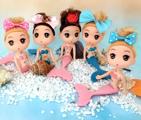 10 Pcs Mermaid Figurines: Cake Toppers, Mermaid Figure Collection Playset, Ocean Princess Toy