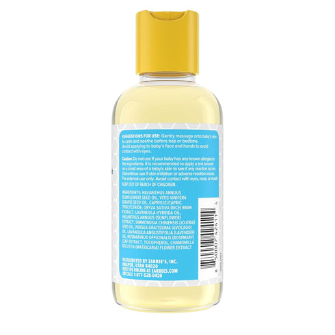 4oz Zarbee's Baby Massage Oil, Calming and Soothing with Lavender and Chamomile to Help Sleep, Bottle