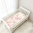 CZXW 52" 28" Pink Flowers Botanical Crib Sheets Fitted x Natural Cotton Soft & Breathable for Baby Crib Mattress