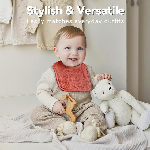 Adjustable Cotton Baby Bibs for Drooling and Teething
