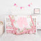 TANOFAR 4-Piece Crib Bedding Set for Baby Girls, Floral Castle Nursery Bedding