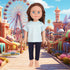 5-Piece Light Blue T-Shirts for 17-18 Inch Dolls, DIY Customizable Plain Tees