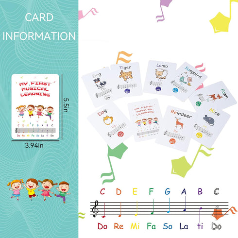 Desk Bells, Rainbow Diatonic Hand Bells for Kids with 17 Songbook & Musical Flash Cards, Toddler Learning Toys