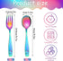 Pimoys 12 Pieces Toddler Utensils Kids Rainbow Silverware Set, Stainless Steel Childrens Safe Forks and Spoons, Metal Kids Cutlery Set, Dishwasher Safe by Pimoys