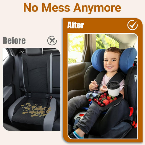 Travel Tray for Kids Car Seat - Silicone Car Seat Cup Tray, Travel Tray for Car Seat with Expandable Base for Fruit