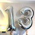 Big Giant Jumbo Silver Number 13 Foil Mylar Balloons - 40 Inch for Girl Boy 13th Birthday Party Supplies & 13