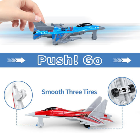 12 Pack,Plastic 1 2 3 4 5 6,Military Toy Airplanes Diecast Airplane Toys for Boys Toddlers Age Planes Model Toys