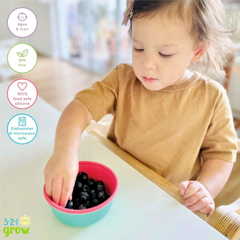 Easy Scoop & Hold Bowl Set - Silicone Bowls for Babies, Toddlers, Kids, Set of 2 Bowls | 6 mo+ | Dishwasher and