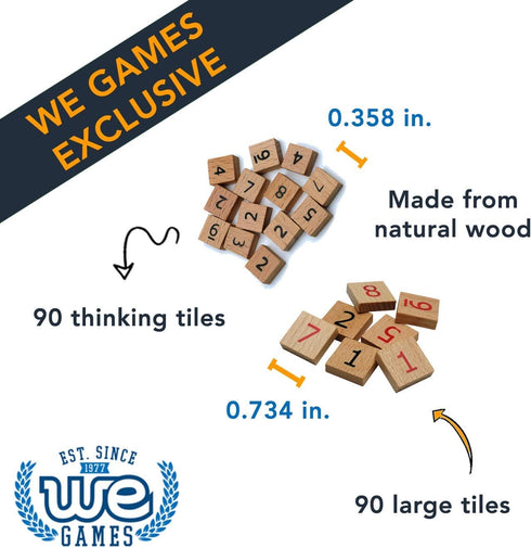 WE Games Wooden Sudoku Puzzle Board Game with Number & Thinking Tiles - 11 in