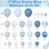 173Pcs Amandir Dusty Blue Balloon Arch Garland Kit, Baby Light Dusty Blue White Sand Metallic Blue Confetti Balloons
