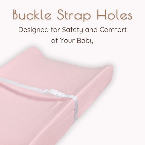 MY LITTLE ZONE 2-Pack 32"x16" 8" Baby Changing Pad Covers Girl, Changing Table Sheets, Cotton Muslin Changing Pad