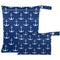 visesunny Classic Anchor Dark Blue 2Pcs Wet Bag with Zippered Pockets Washable Reusable