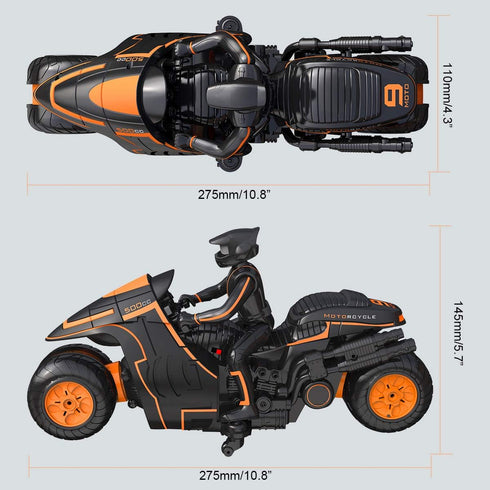 360 2WD 2.4Ghz Remote Control Motorcycles, Spinning Action Rotating Drift Stunt Motorbike High Speed Rc Motorbikes
