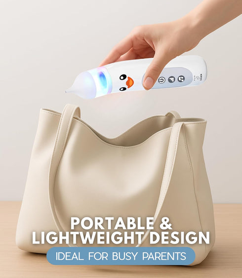 Seremum 5 Nasal Aspirator for Baby Electric Nose Cleaner and Booger Sucker with LED Light and Music, Gentle Suction