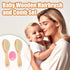 Set, 2Pcs Wooden Baby Hair Brush and Comb Natural Soft Goat Bristles Brush with Baby Shower Scrubber Perfect Scalp