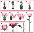 XGSHJ Set 12 Pack Pink Rose Bouquet Building for Girls & Boys - Botanical Collection Gift for Easter Basket Artificial