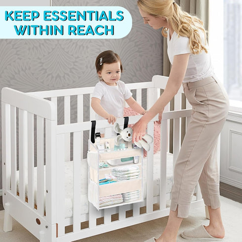 2-Tier 90+ Ofiray-home Hanging Diaper Organizer for Changing Table,Cribs,Car,Playard or Wall & Nursery Organization