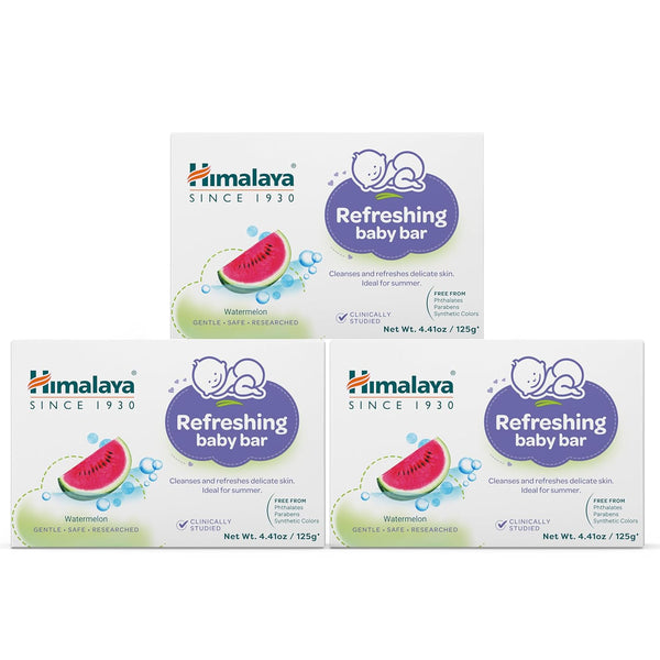 Himalaya Refreshing Baby Bar, Gentle Herbal Cleanser for Babys Delicate Skin, Soothes