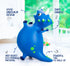 Bouncy Dinosaur Hopper - Inflatable Dino Bouncing Animal for Toddlers, Navy Blue Ride On Toy with Pump for 4-8 Year Olds