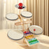 iPlay, iLearn Toddler Wooden Drum Set, Kids Musical Instruments Toy, 8 in