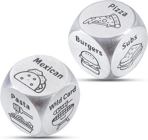 2 PCS Food Dice Game Anniversary Steel Gifts for Couple Wife Husband