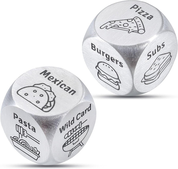 2 PCS Food Dice Game Anniversary Steel Gifts for Couple Wife Husband