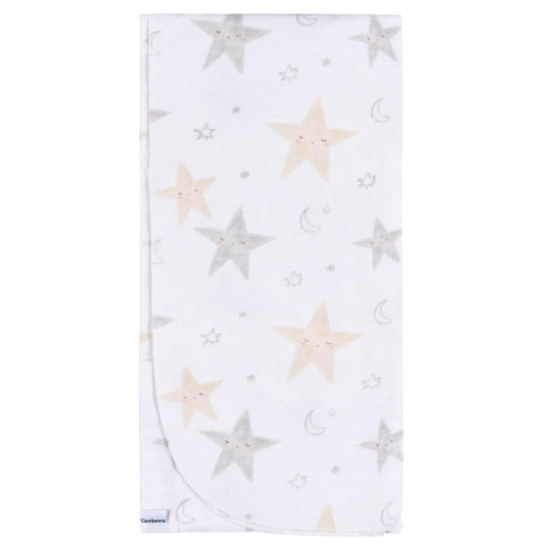 Gerber Unisex Baby 100% Cotton Flannel Receiving Blankets 30x30 Inches, Pack of 4, Celestial