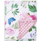 HOMRITAR Baby Blanket for Girls - Super Soft Double Layer Minky with Pink Floral Print, 30 x 40 Inch