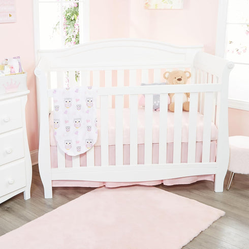 2 Pack 100% 28in 52in, EVERYDAY KIDS Fitted Girls Crib Sheet, Soft Breathable Cotton Baby Sheet, Fits Standard Size