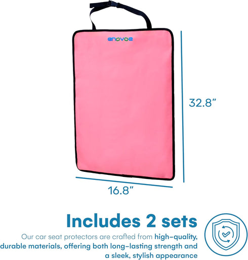 Set 2 16.8x32.8inch Enovoe Kick Mats - of - Back of Seat Protector for Kids Feet - Car Seat Back Protector - Shields