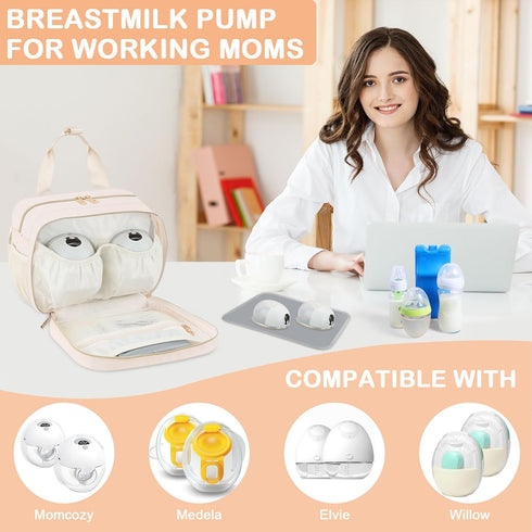 Pack, PIIOSER Breastmilk Cooler Travel Bag with Ice Compatible with Wearable Breast Pumps & Accessories - Breastfeeding