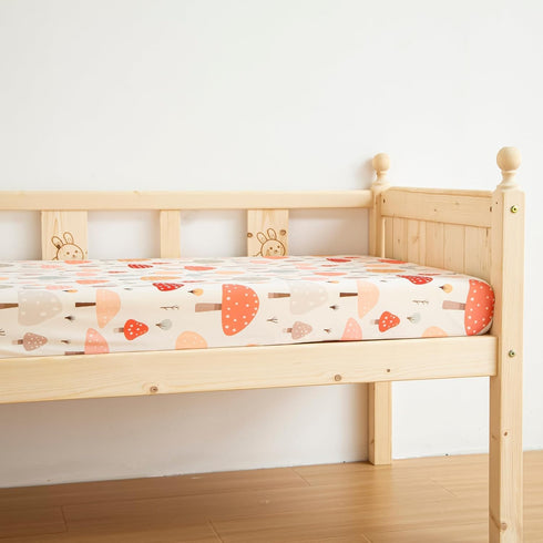 2 Pack 5228 SDIII Mushroom Crib Sheets for Boys Girls Stretchy Microfiber Jersey Knit Soft Fall Crib Sheets