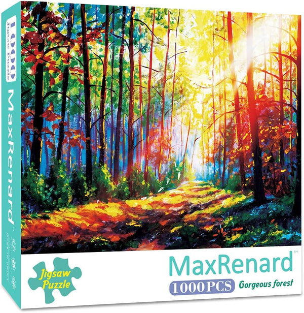 MaxRenard 1000 Piece Jigsaw Puzzle for Adults, Gorgeous Forest Scenery Challenge Toy