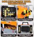 2-in-1 Toolbox 3-5, Lehoo Castle Kids Tool Bench with Electric Drill and Construction Vehicles, Workbench