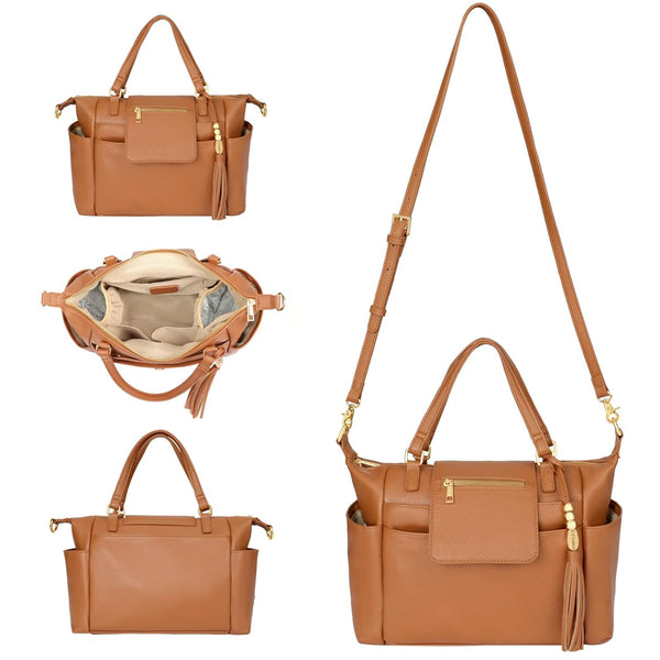 Omanmoli Small Diaper Bag,Mini Diaper Bag Tote, Leather Crossbody Diaper Bag Clutch