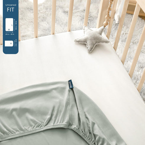 Set 2 Pack, GRSSDER Jersey Crib Sheets for Boys and Girls, Stretchy Ultra Soft Crib Fitted Sheets Universal Fit All