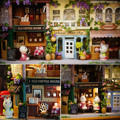 Spilay DIY Miniature Dollhouse Wooden Furniture Kit, Handmade Mini Iron Box Theater Model, 1:24 Scale Toys