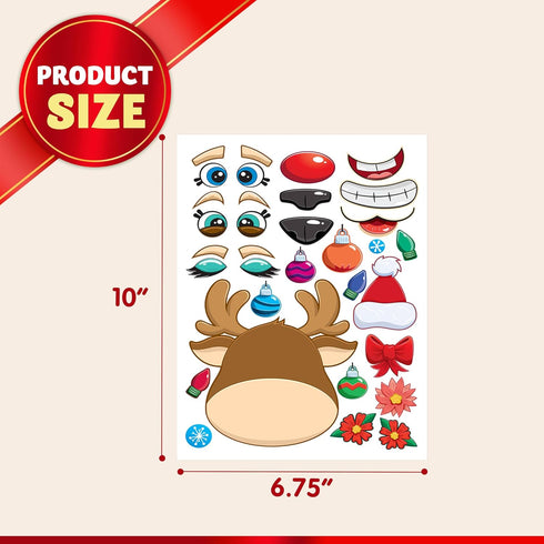 JOYIN 48 Pcs Christmas Make A Face Sticker, Xmas Stickers for Arts & Crafts, Santa, Gnome & More