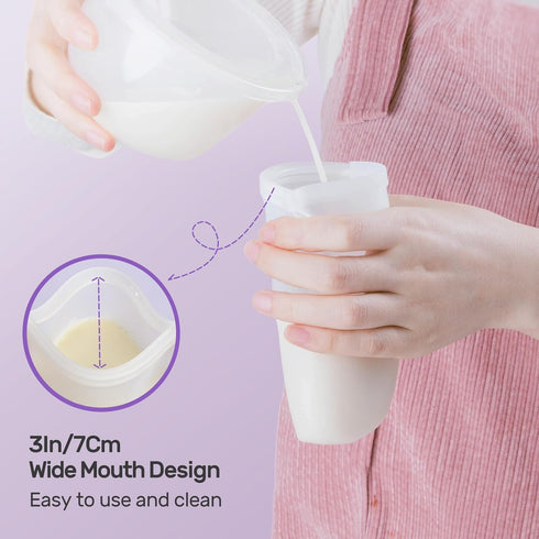 7 8oz/240ml Nuliie Pcs Silicone Breastmilk Storage Bags Reusable, Double Leak-Proof Breastmilk Freezer Bags, BPA Free