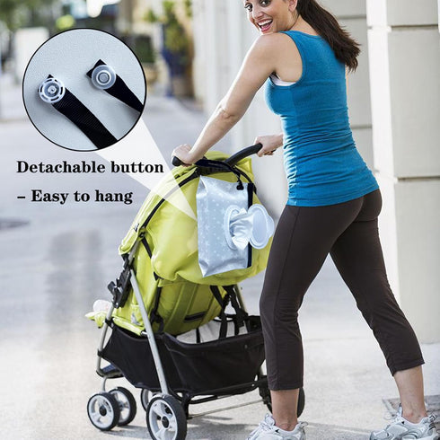 Denlydom Baby Wipe Dispenser, Portable Baby Wipe Holder Refillable Wet Wipes Container for outdoor Reusable Travel Baby