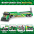 3 4 5 6+ Kids Dinosaurs Semi Trailer Truck Toys, Large Semi Flatbed Truck Toy with Helicopter and Dinosaurs, Lights