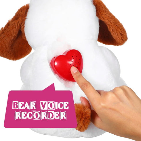 Voice Recorder for Stuffed Animals - 20 Seconds Sound Heartbeat Recorder Box, 4 Pcs (Red)