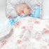 CHUROUSY 30x40 Inch Pink Roses Baby Blanket for Boys Girls Beautiful Flower Leaves Nursery Swaddling Wrap Beauty Floral