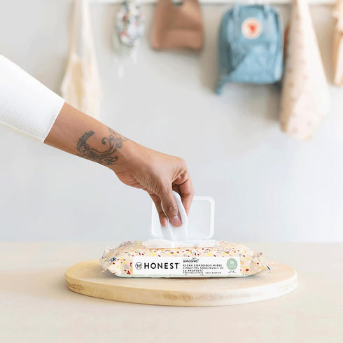 36 Count The Honest Company Hypoallergenic Multi-Use Baby Wipes for Sensitive Baby Skin, Terrazzo