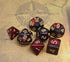 DND Dice Set 7Pcs - Red Mix Black Nebula Dice for Dungeons and Dragons RPG