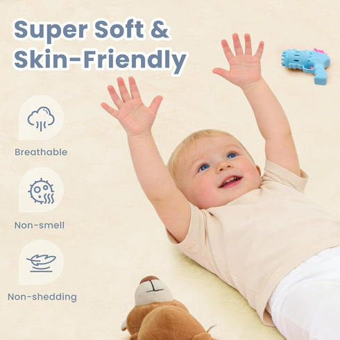 ACOMOPACK 1.3" 50x50"-Memory Tummy Thick Baby Play Mat for Floor Foam Water-Repellent Playpen Mat for Time,Non-Slip