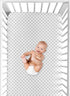 Grey and White Polka Dot Fitted Crib Sheet - Watercolor Floral Collection