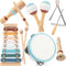 Baby Musical Instruments | Montessori Wooden Toys for Toddlers, Neutral Color Percussion