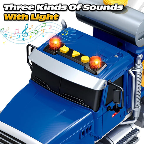 3 4 5 6 SpringFlower Toddler Trucks Toy, Large Mixer Truck Toy with Lights & Sounds, Truck Vehicle Boy Toy for Year Old