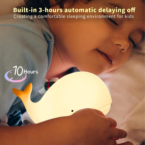 7 Dimmable 3 LOVERUIS Whale Night Light Silicone Colors Hours Timer Whales Baby Light Decor Room Ocean Baby Nursery